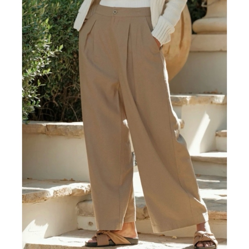 Jenni Kayne Wide Leg Trousers in Camel